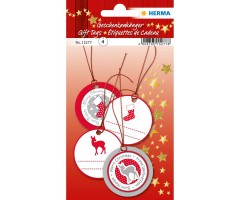 Kingipaki etiketid Herma, 6 tk - jõulud ümar, punane